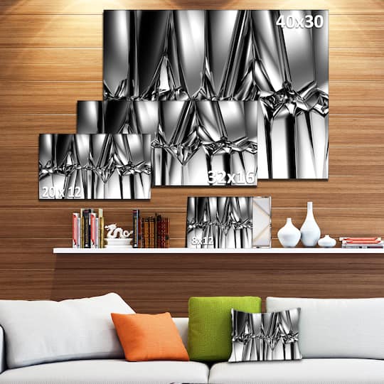 Designart - Black White Crystal Background